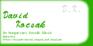 david kocsak business card